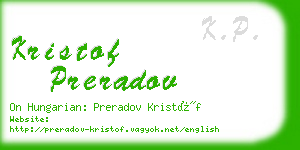 kristof preradov business card